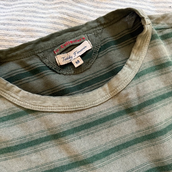 Dr. Collectors NWOT Teddy Forever Stripe Tee, size M, Sun-Faded Olive Army - Picture 6 of 7
